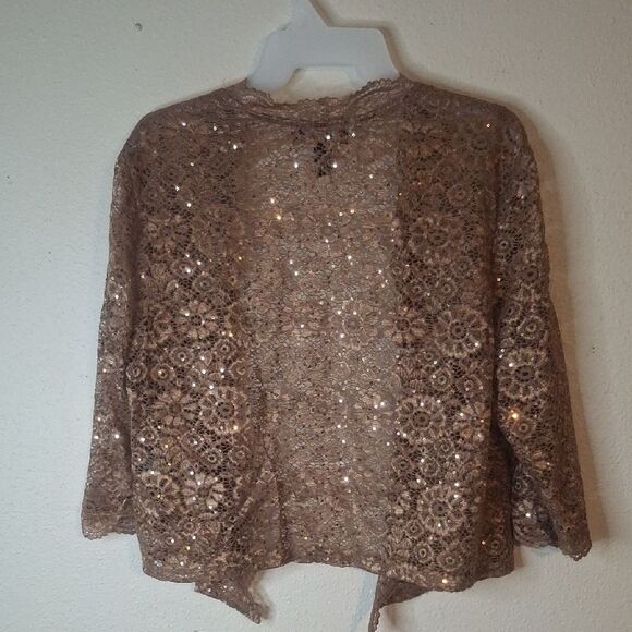 R&M Richards Cardigan Sweater with Open-Knit Design size 14 - Picture 3 of 4